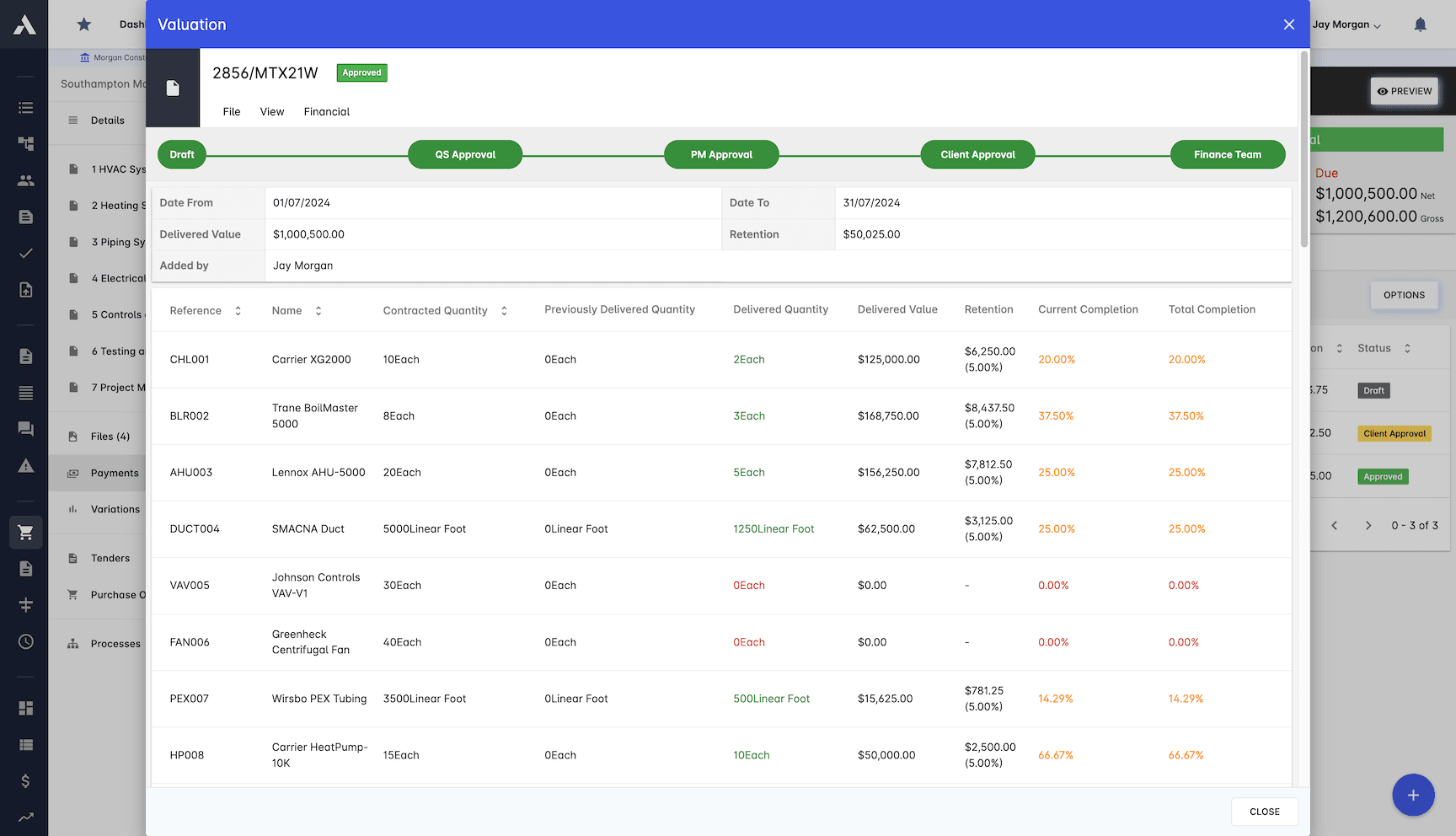 Approval Process screenshot