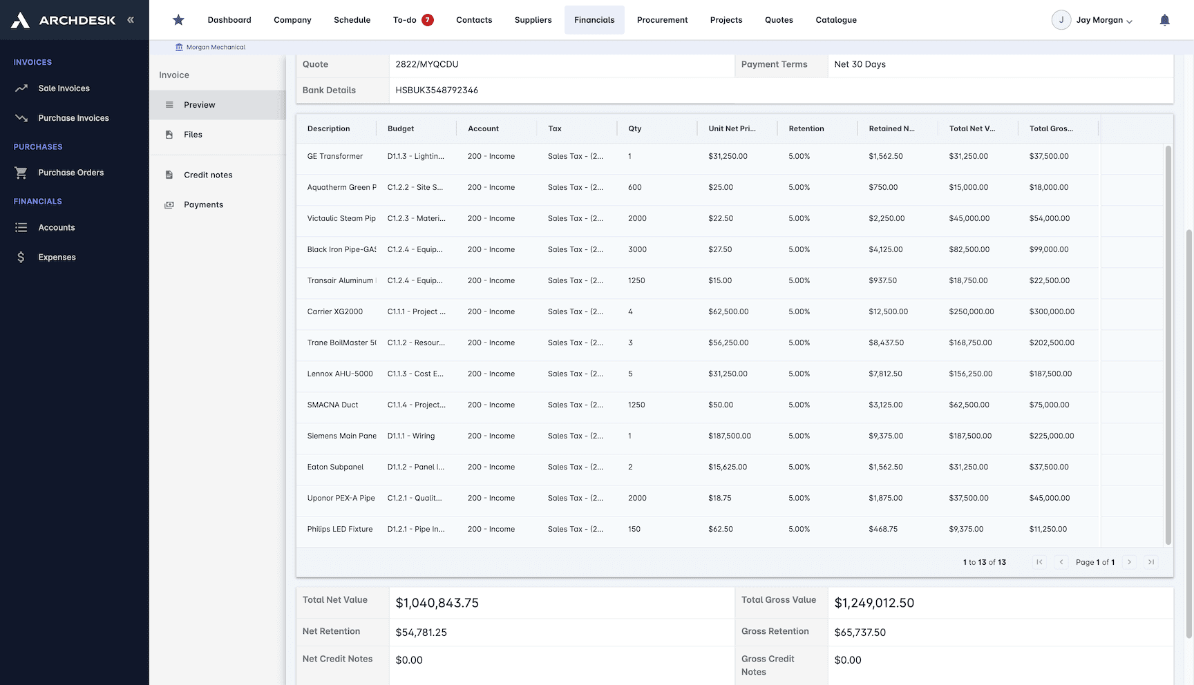 Retention Management screenshot