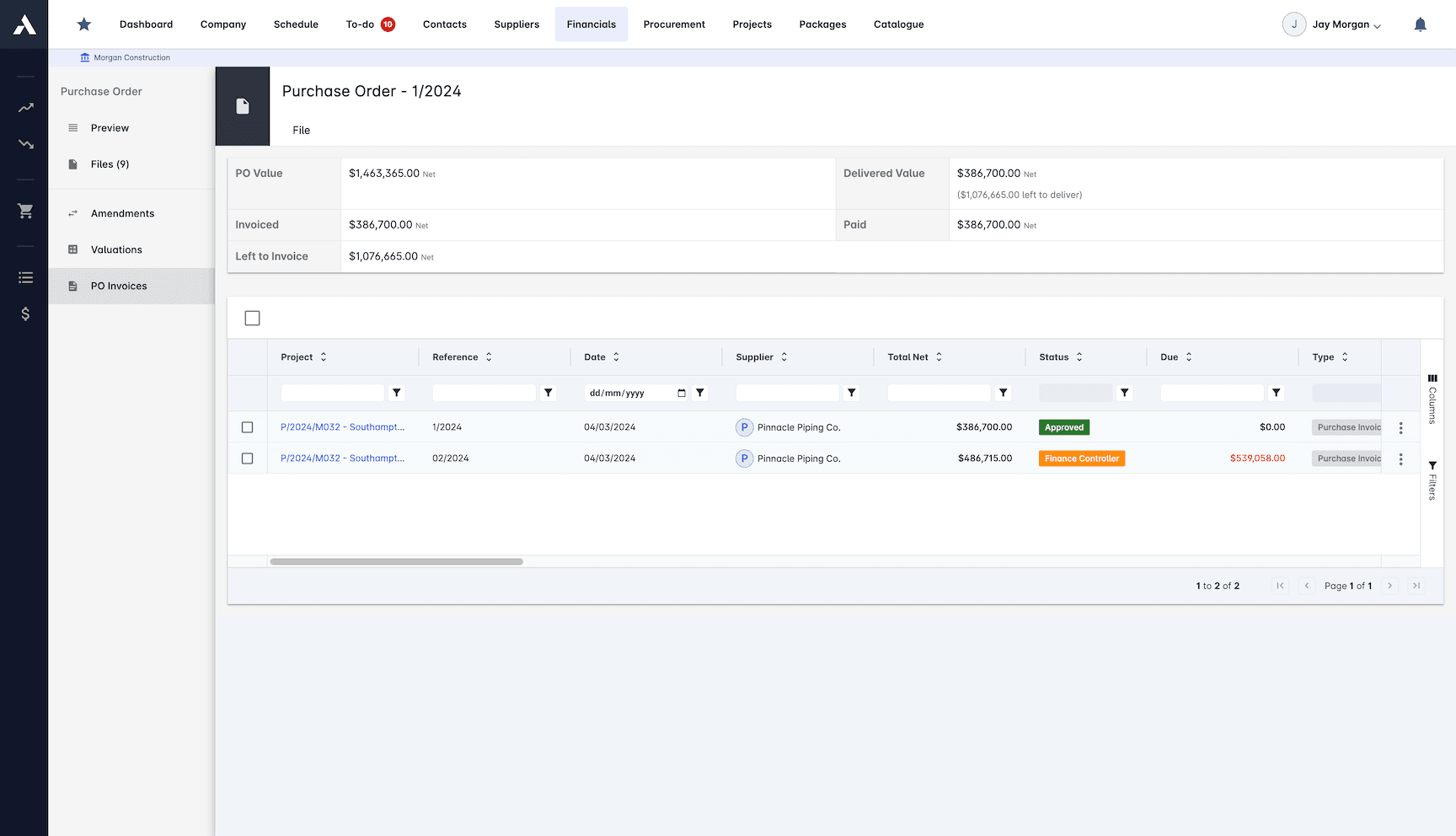 Invoice Matching screenshot