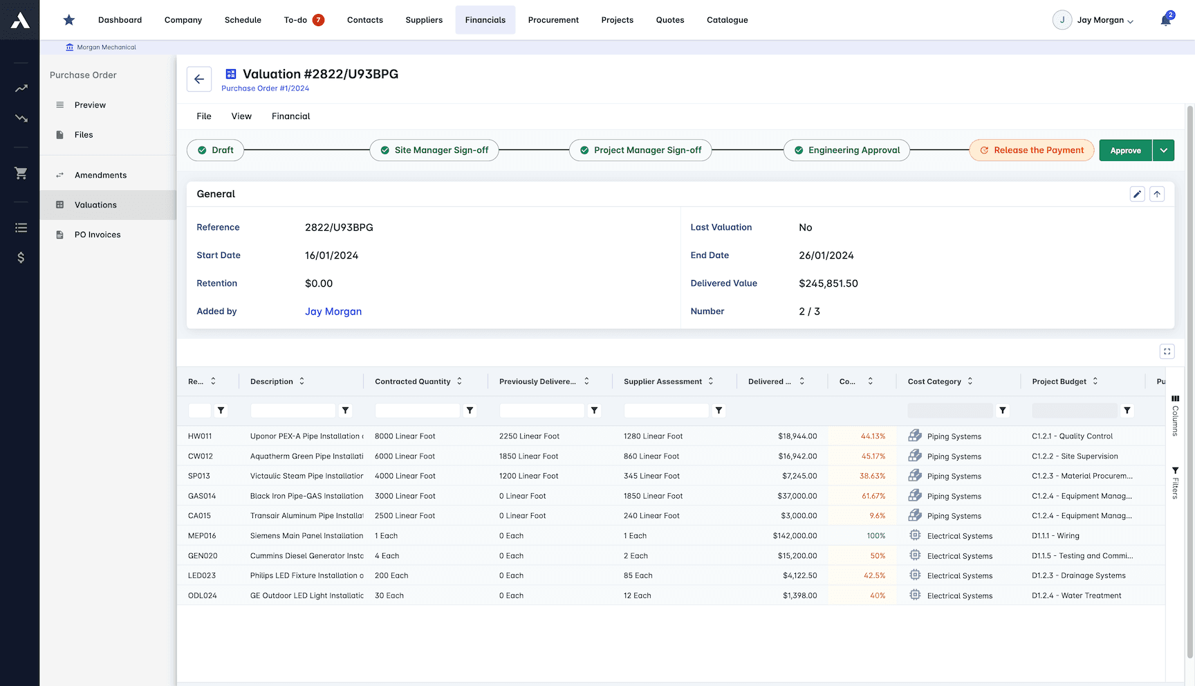 Cost Value Reconciliation screenshot