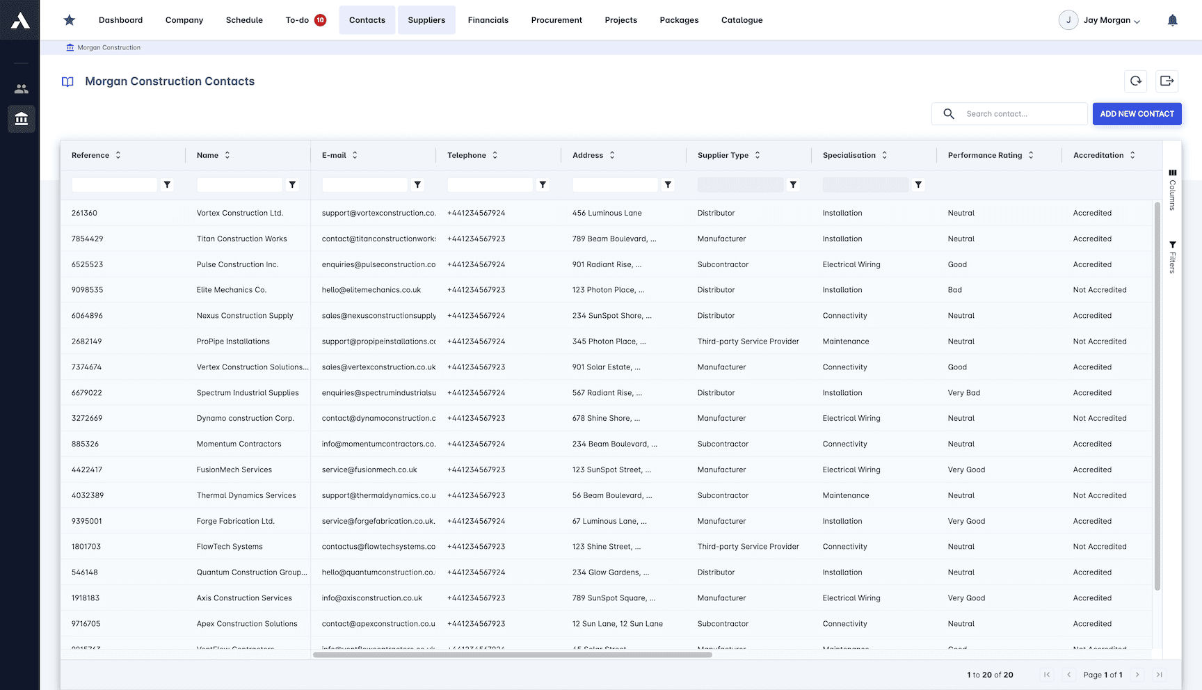 Supplier Database screenshot