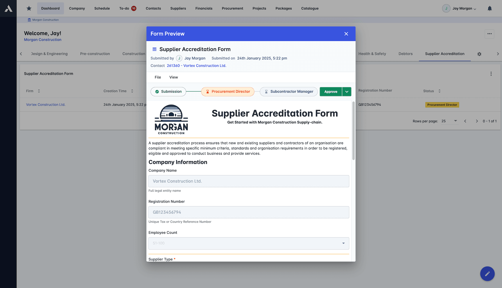 Supplier Qualification screenshot