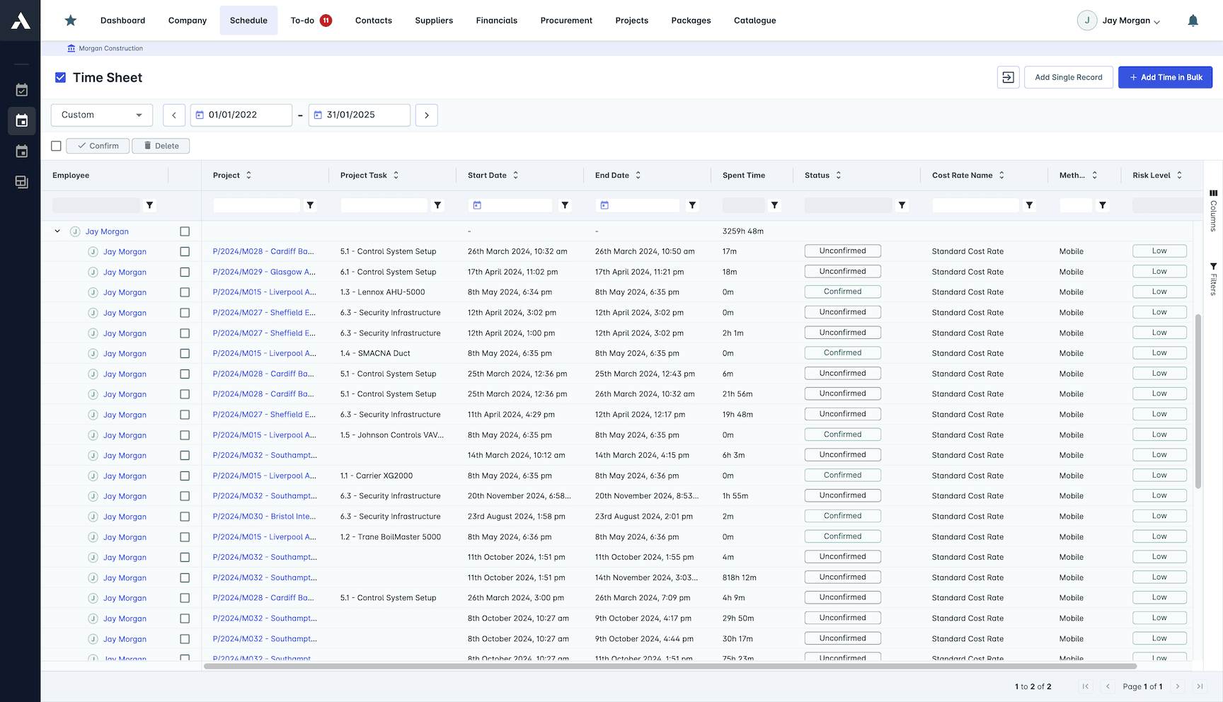 Timesheet Management screenshot