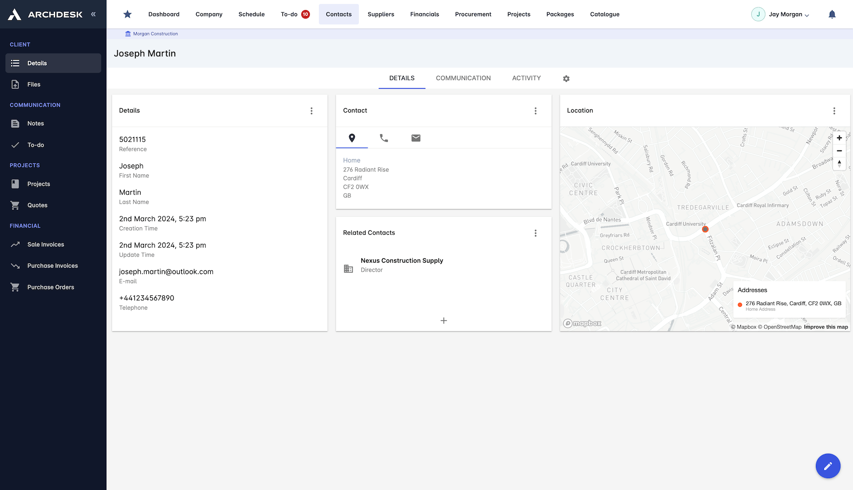 Client Database screenshot