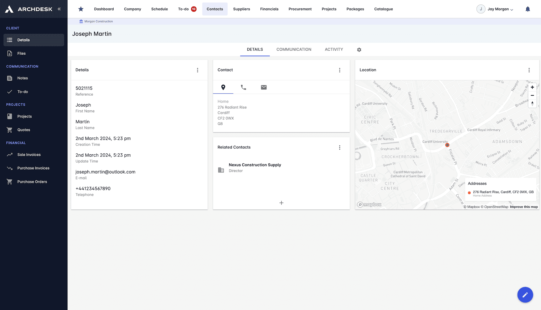 Client Database screenshot