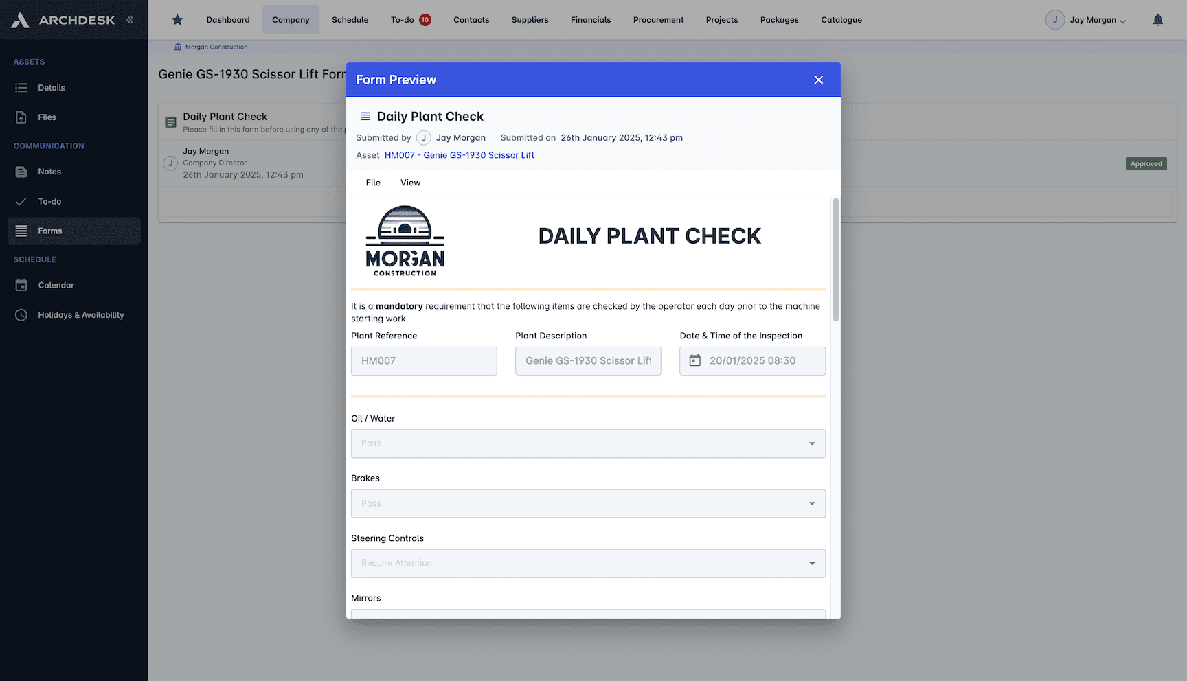 Maintenance & Inspections screenshot