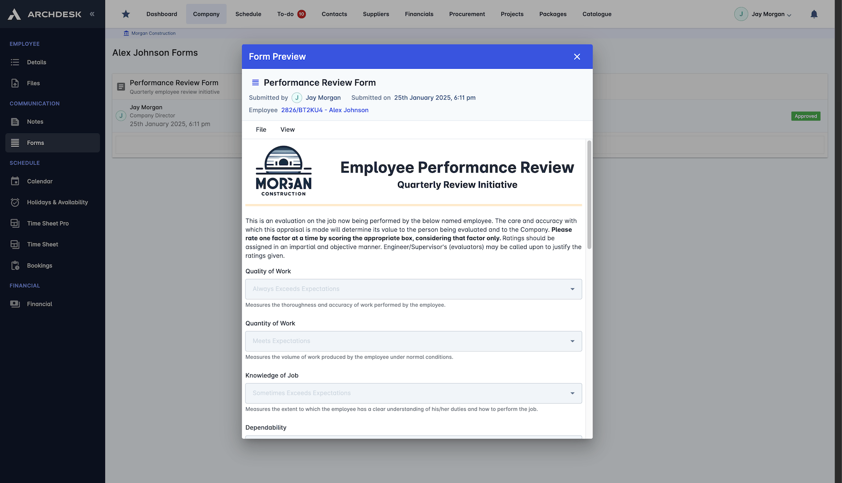 Performance Management screenshot