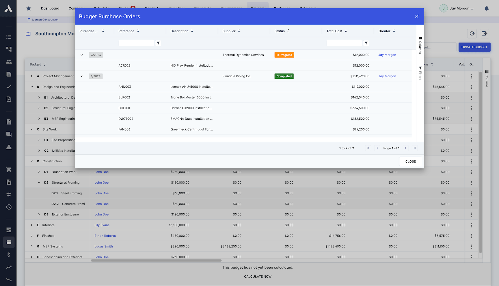 Cost Control & Drilldown screenshot