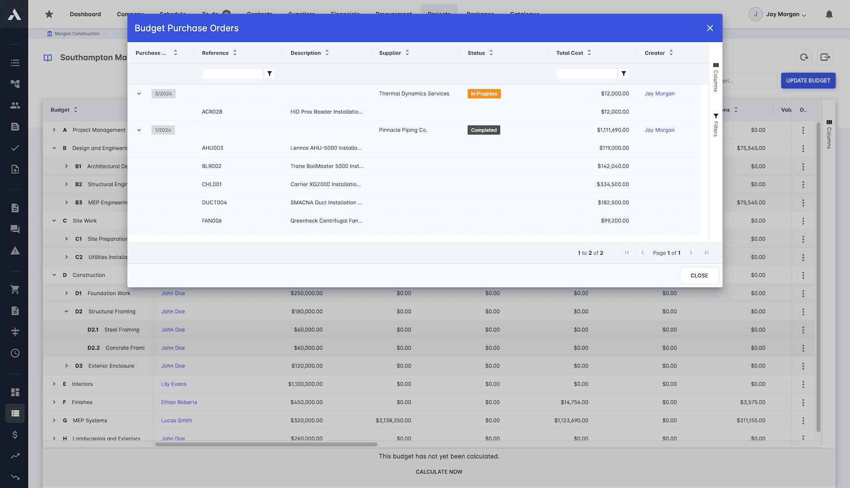 Cost Control & Drilldown screenshot