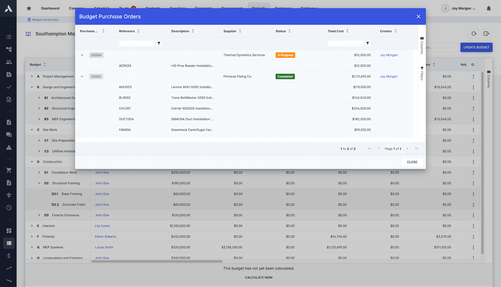 Cost Control & Drilldown screenshot