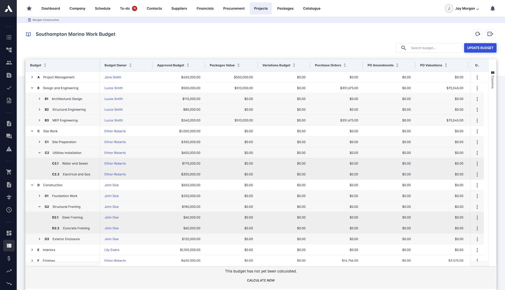 Cost Controls screenshot