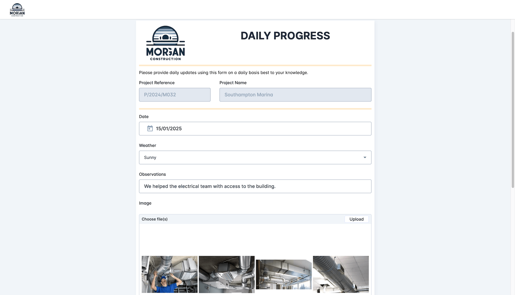 Subcontractor RFI Handling screenshot