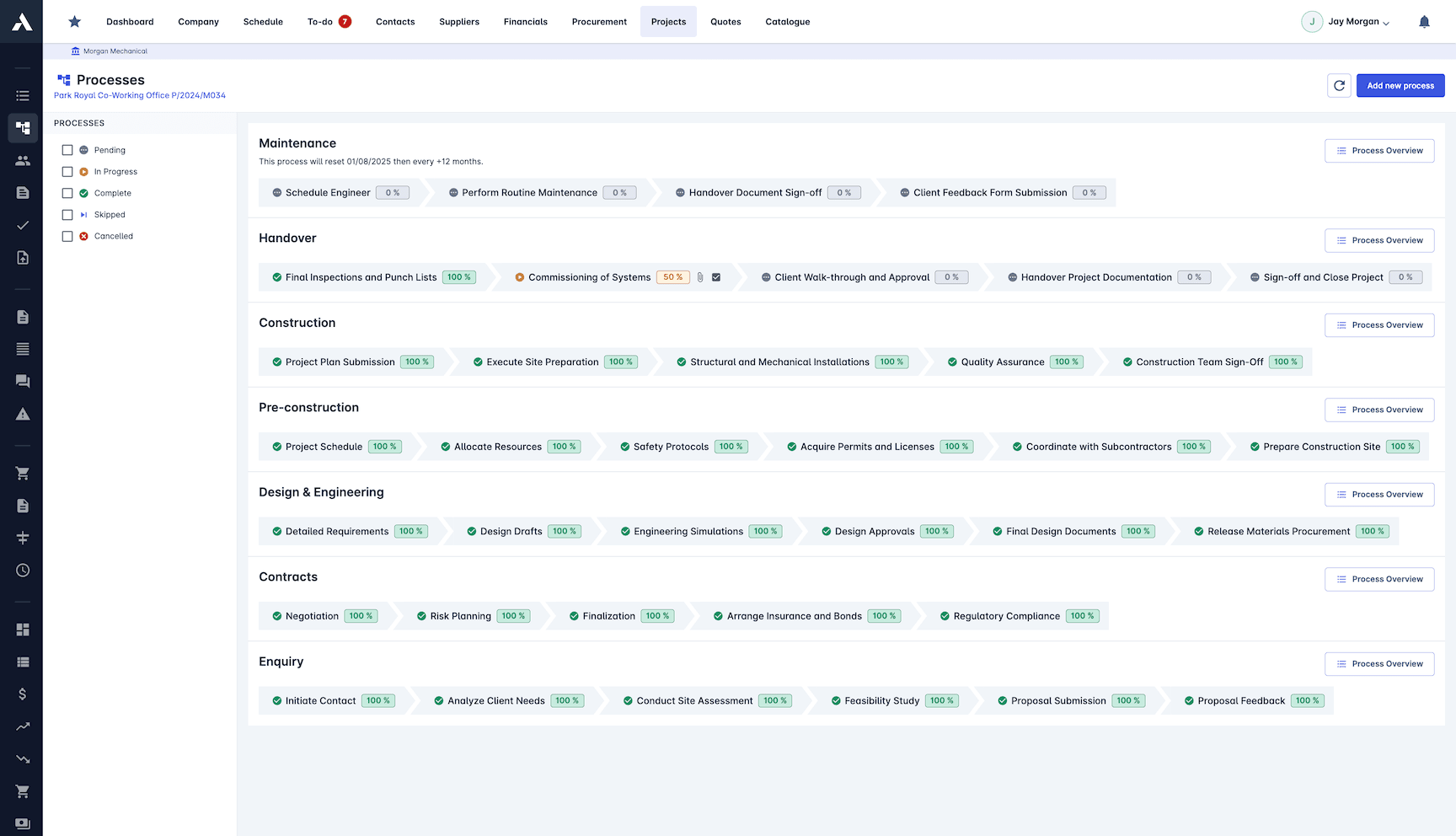 Project Initiation screenshot