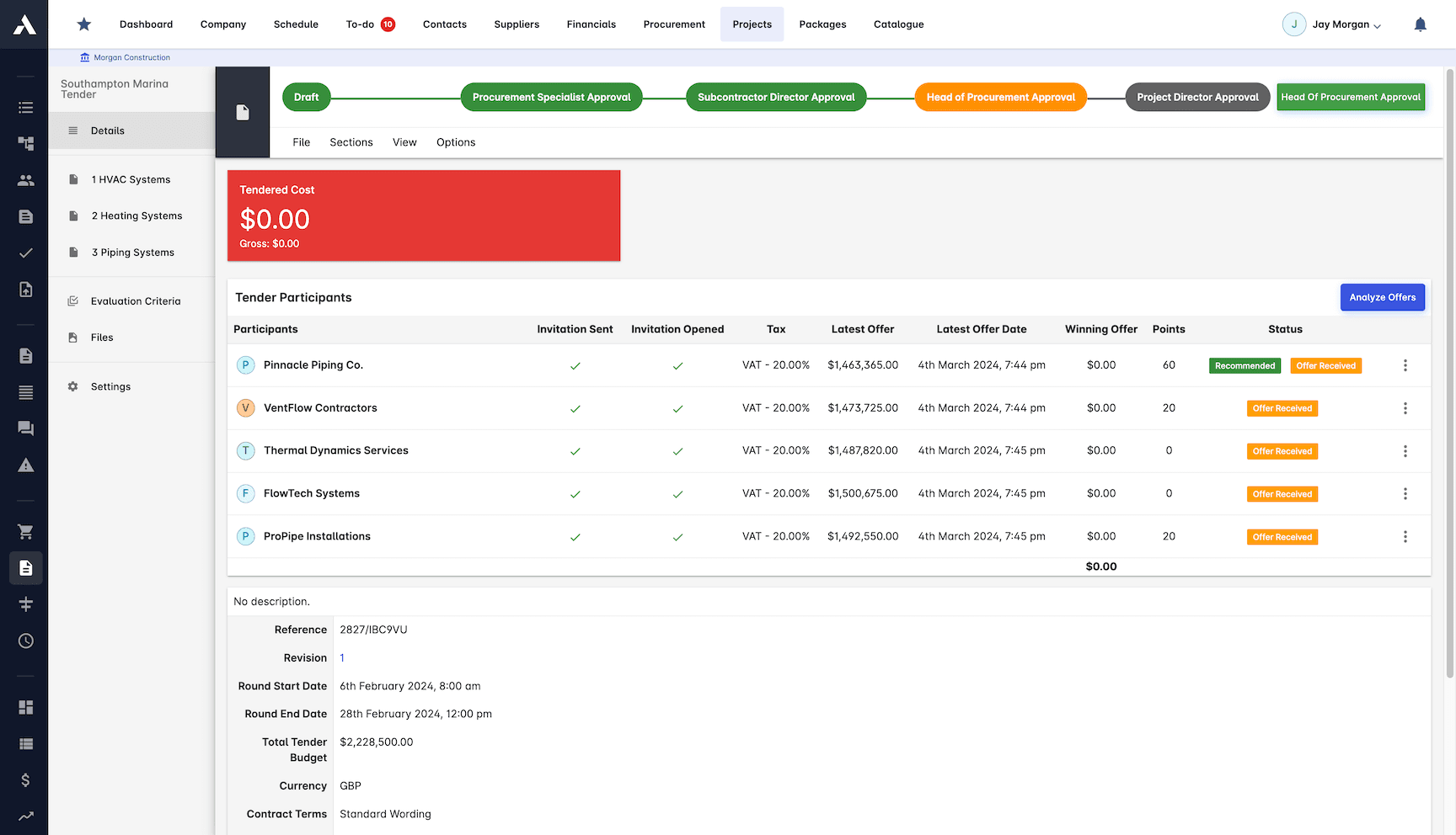 RFQ Management screenshot
