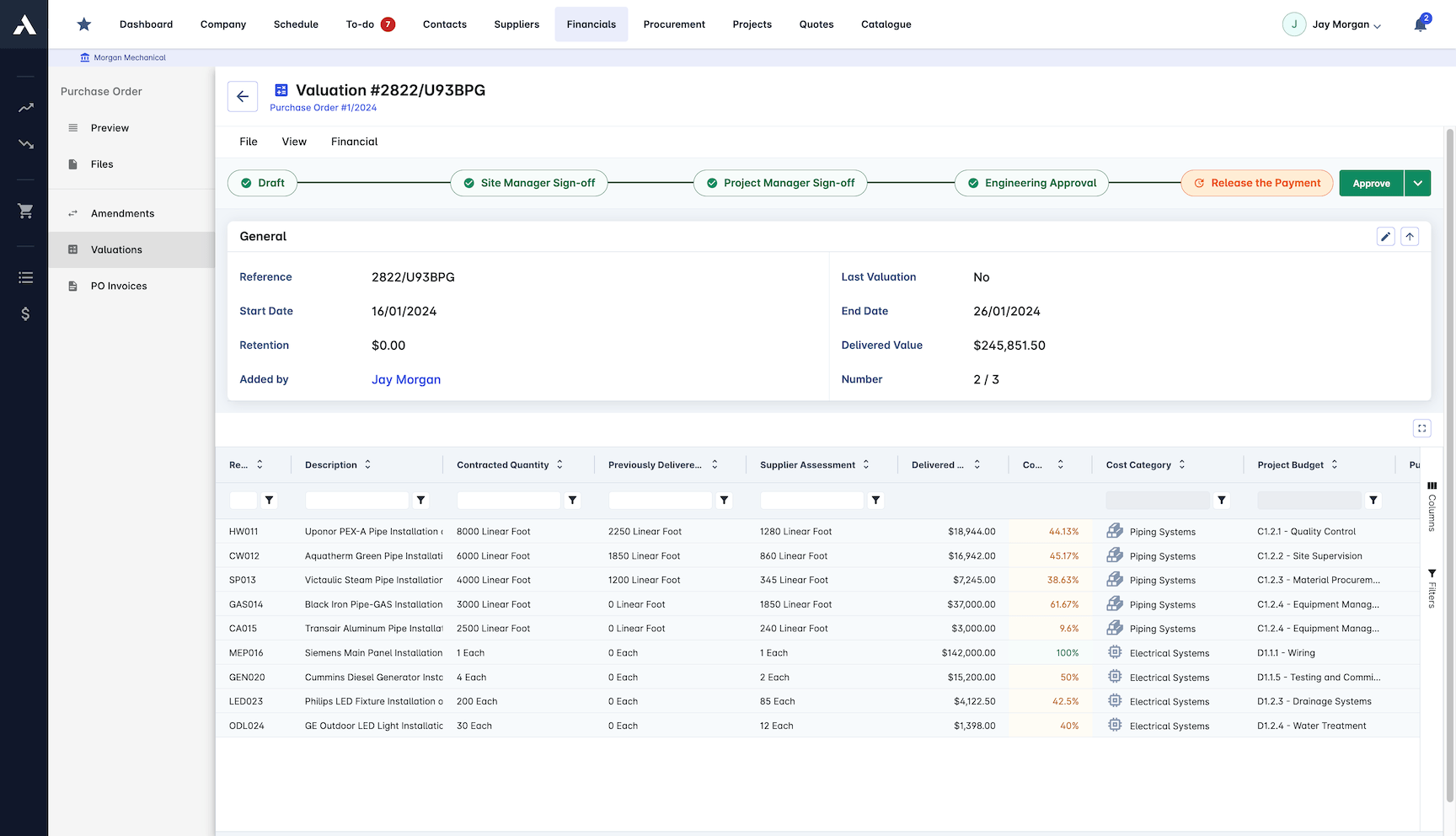 Work Progress Tracking screenshot