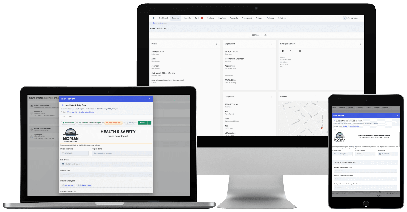 Archdesk health and safety: inspections, inductions and incident records per project