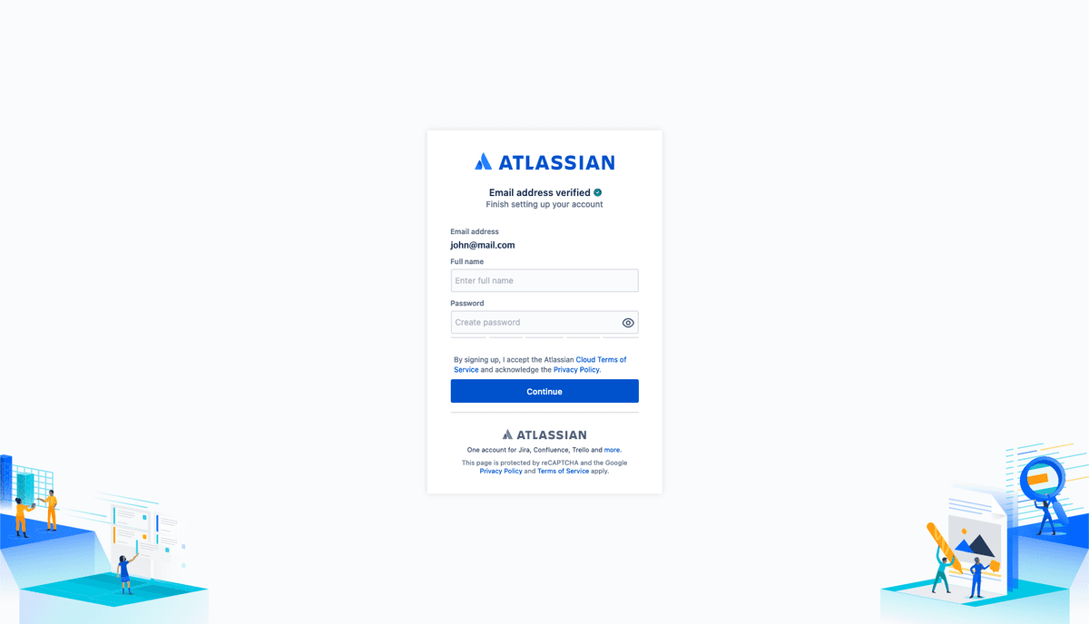 Fill in your details and create a workspace