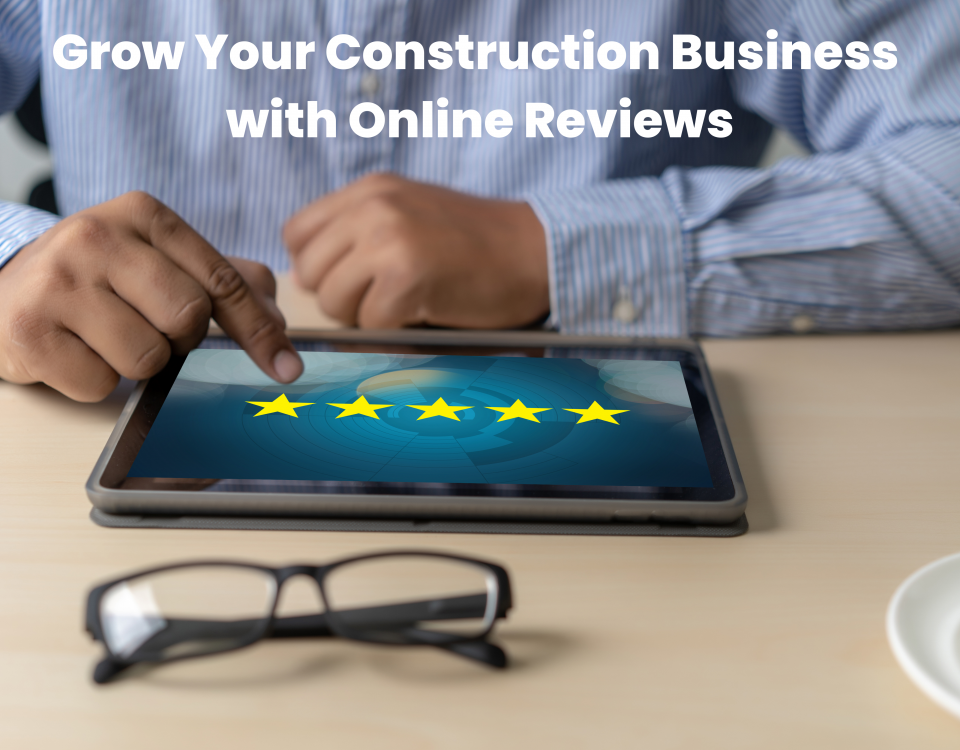A person is submitting an online review of a construction business.