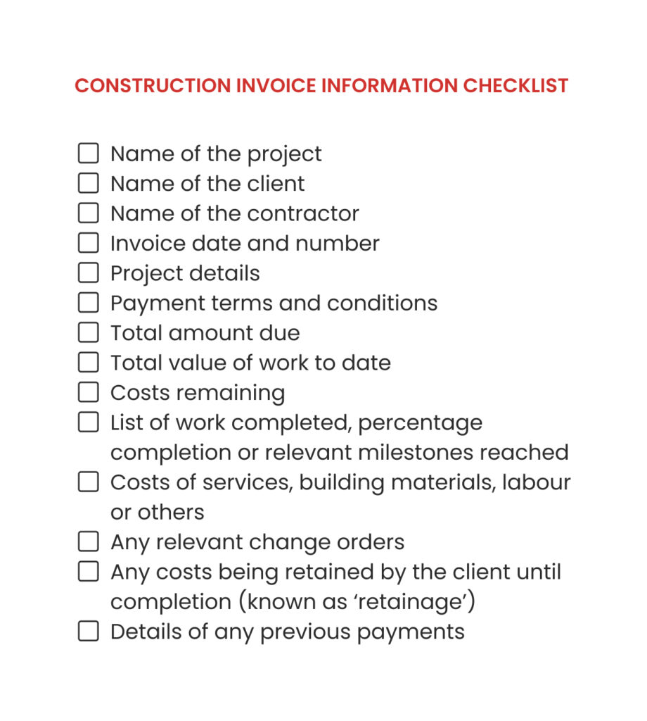 Construction Invoicing Checklist