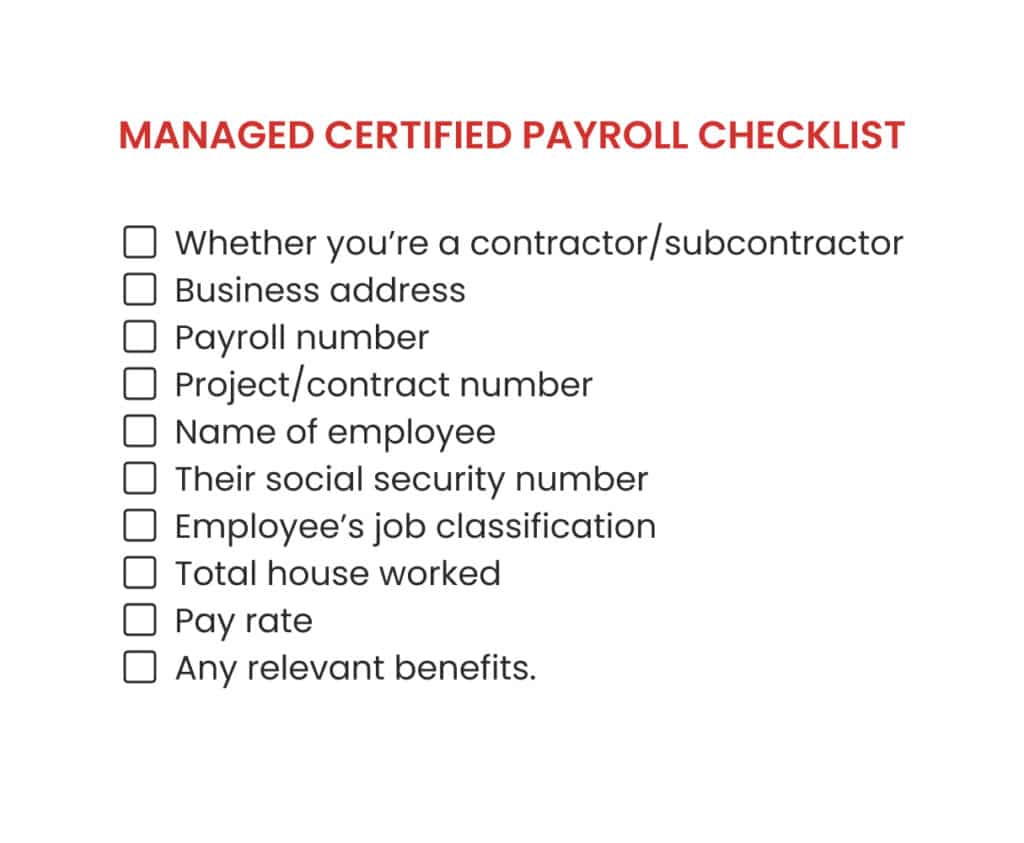 Managed certified payroll checklist
