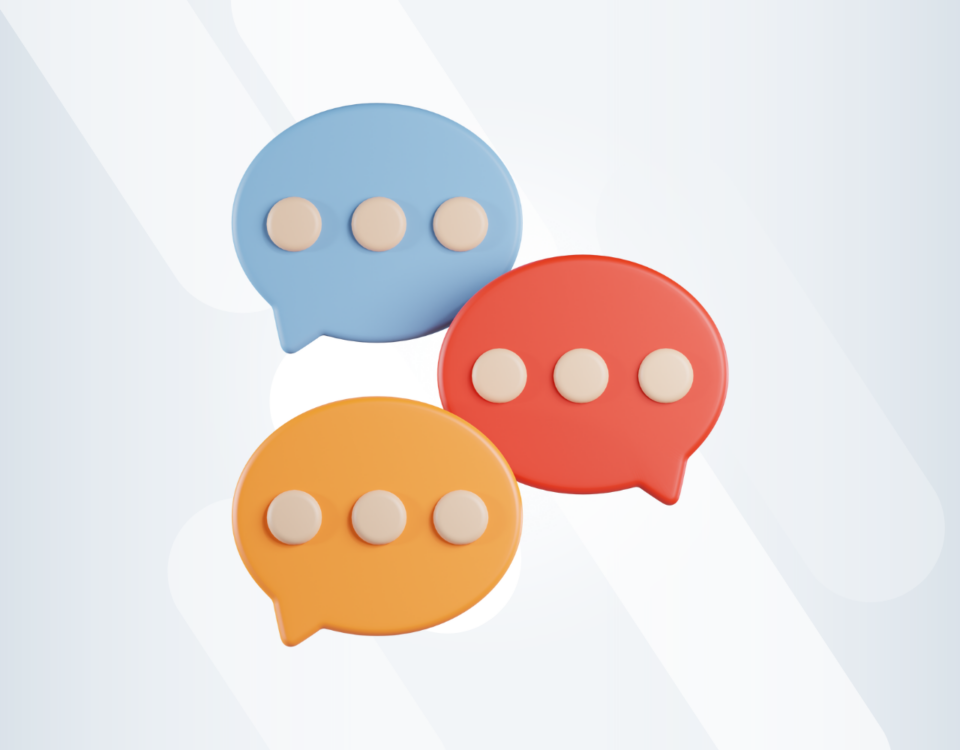 Article thumbnail with 3d image of three speech bubbles